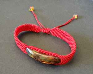 Pulsera de hilos trenzados con Ambar